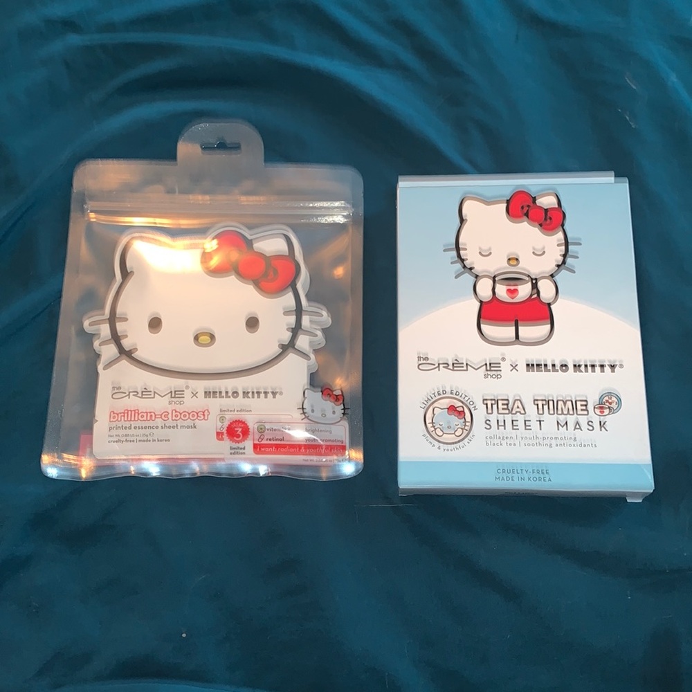 Hello Kitty, The Cream Shop,, Printed sheet masks, And Tea time masks